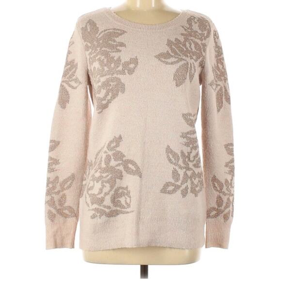 Liz Claiborne Floral Metallic Pullover Sweater, M - Picture 1 of 5